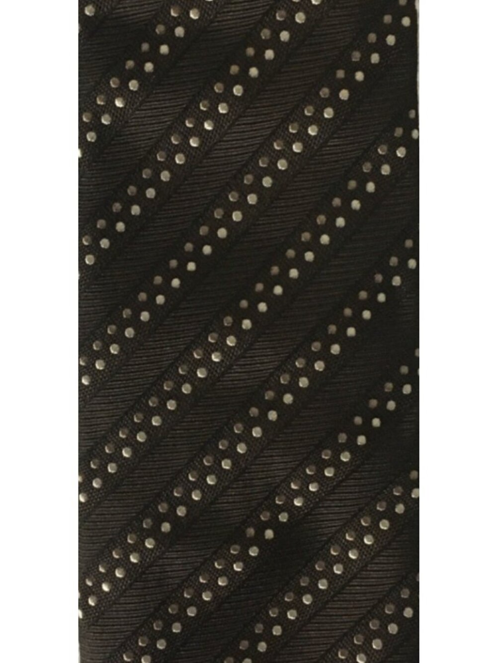 Giulia Visconti Neck Tie Brown w Tan Gold Stripes 3.5 in Wide 56 in Long New